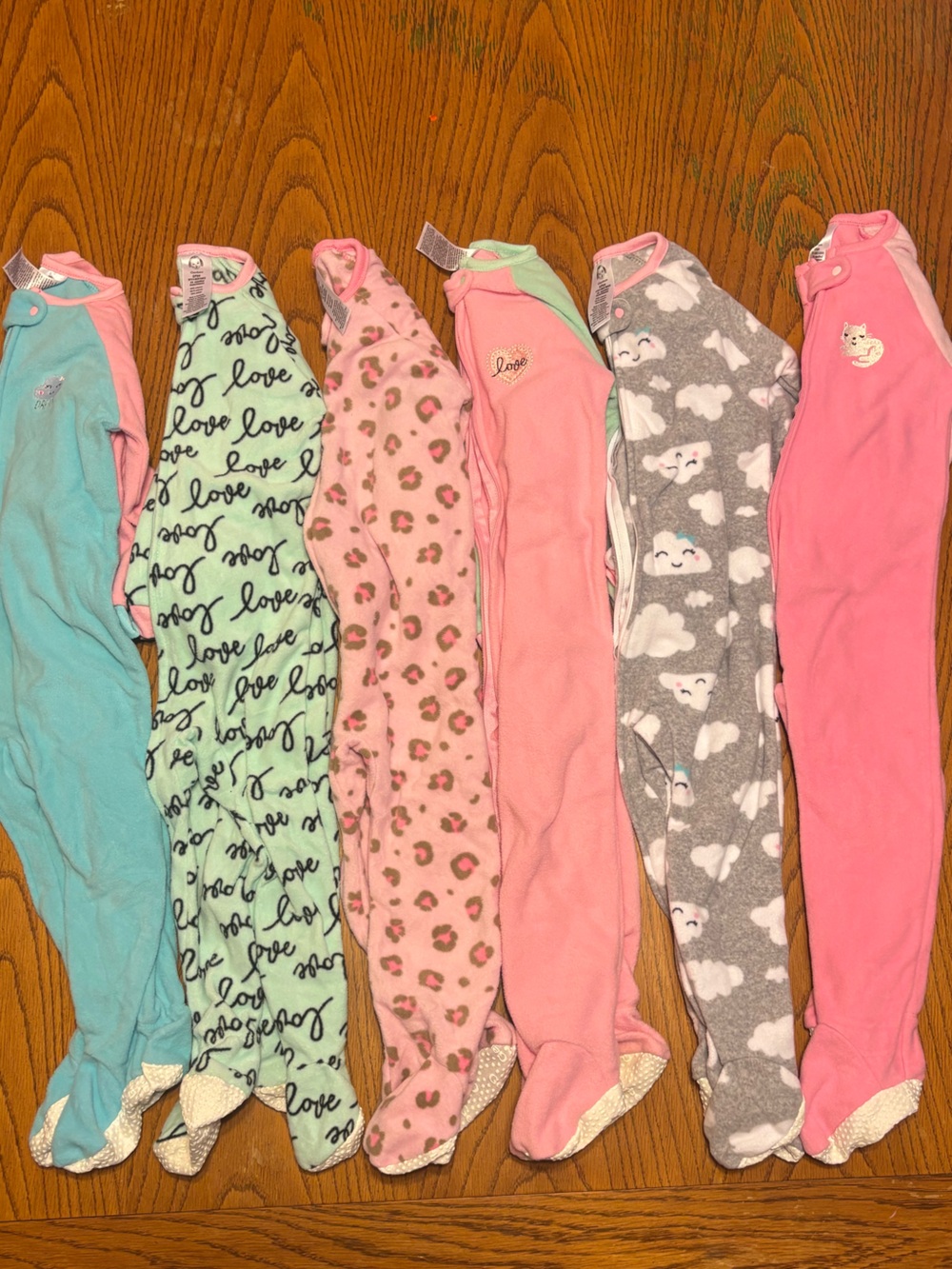 Gerber Girls' Mixed Color One-Piece Sleepers - Pack of 6 24 Months